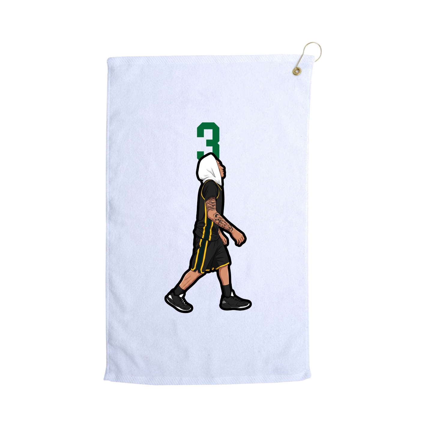 Golf Towel — Number Top in White