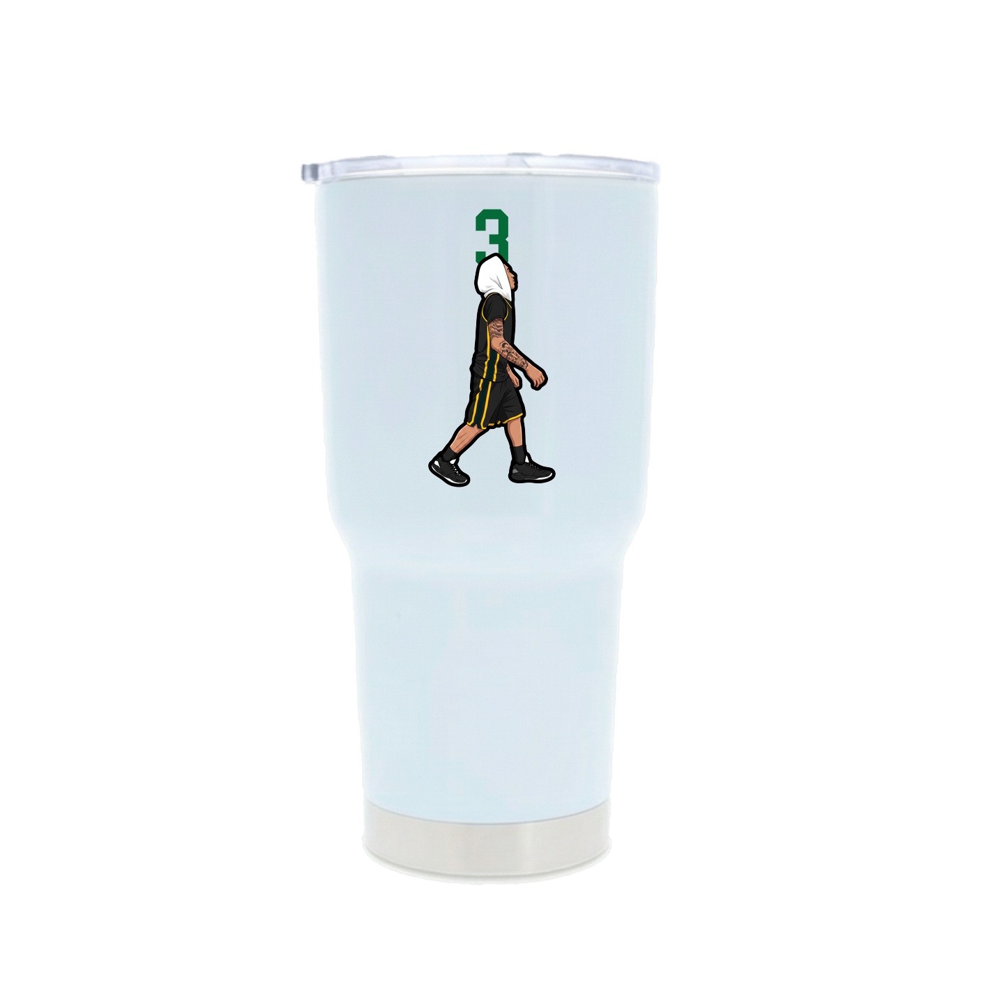 30oz Stainless Steel Tumbler — Number Top in White