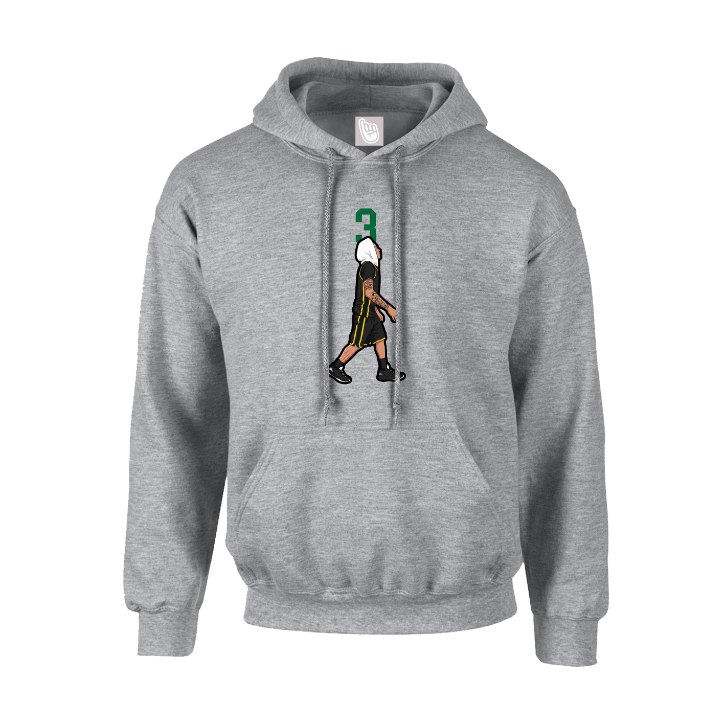 Hoodie — Number Top in Grey