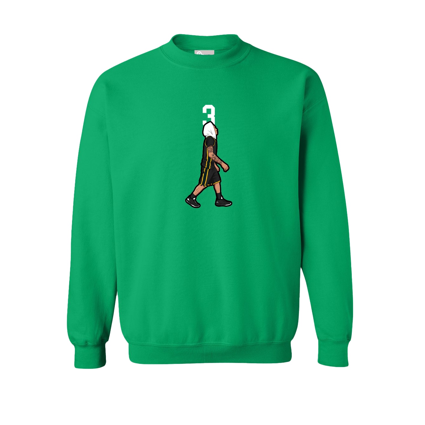 Fleece Crew — Number Top in Green