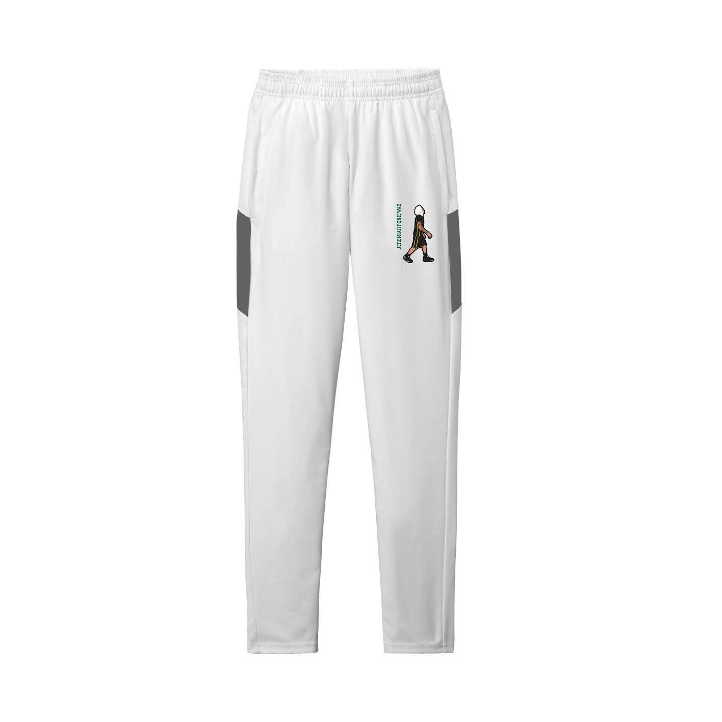 Team Travel Pant — Name Vertical in White/Grey