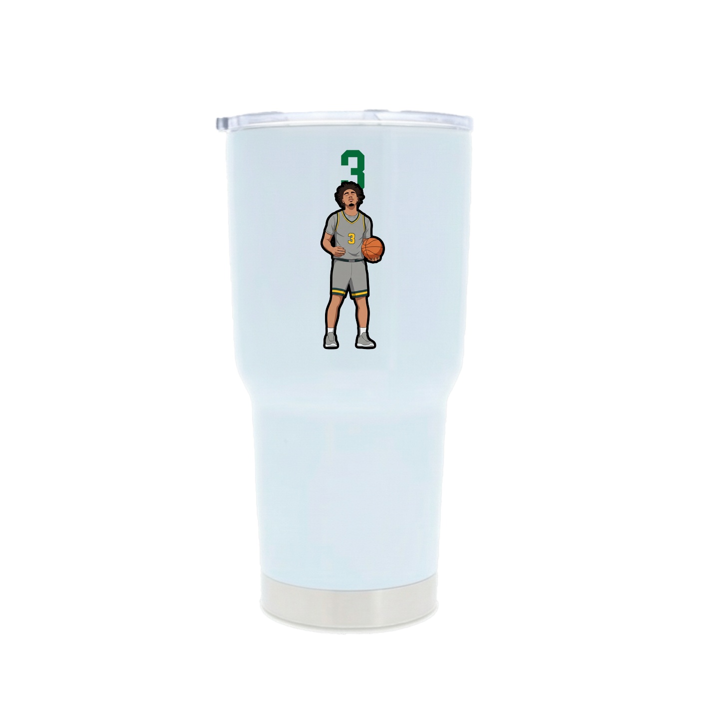30oz Stainless Steel Tumbler — Number Top in White