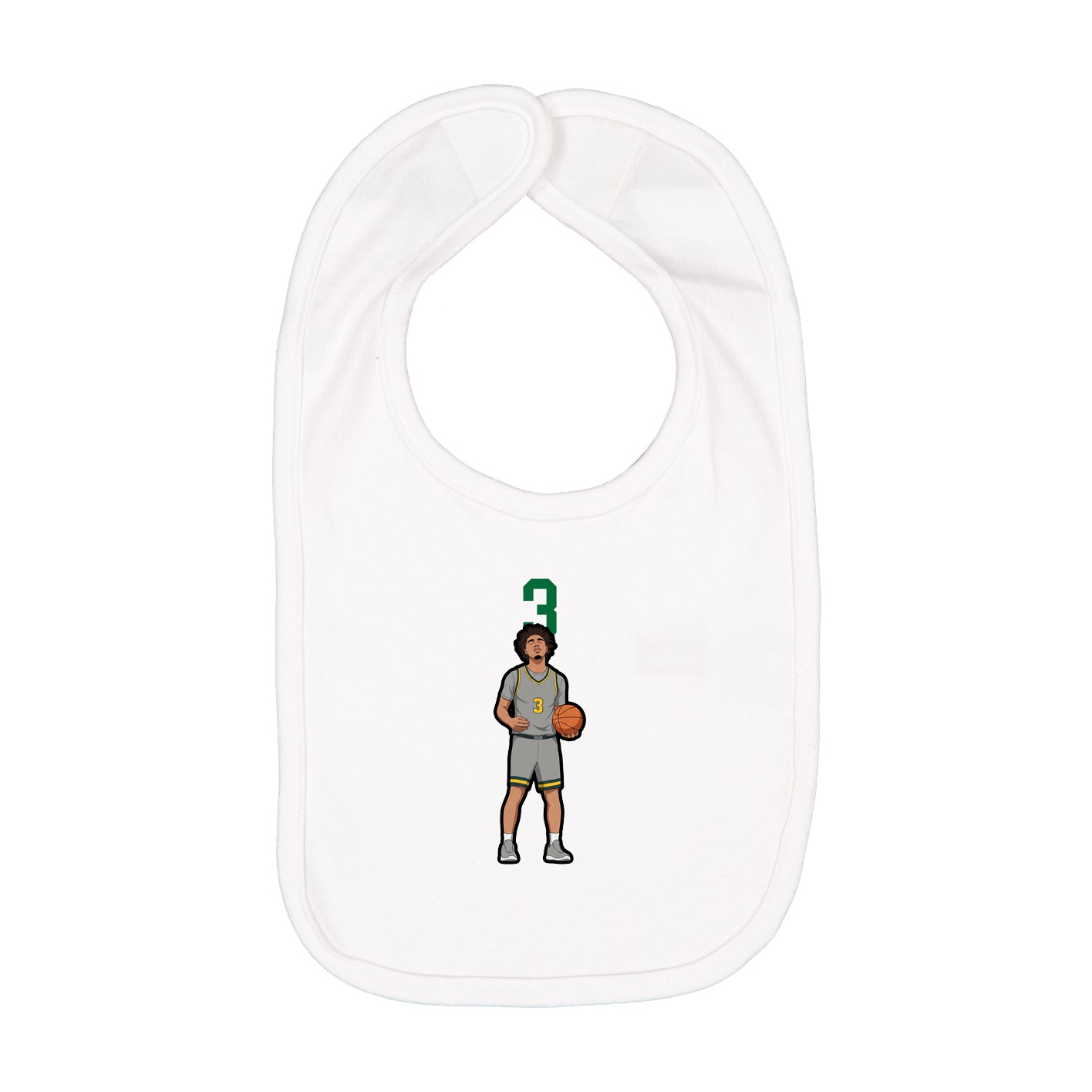 Infant Bib — Number Top in White