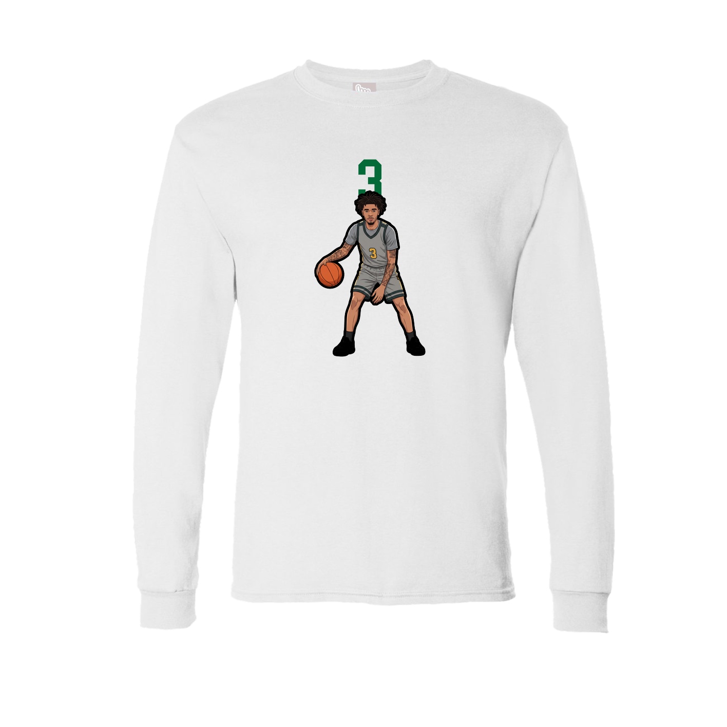 Long Sleeve Tee — Number Top in White