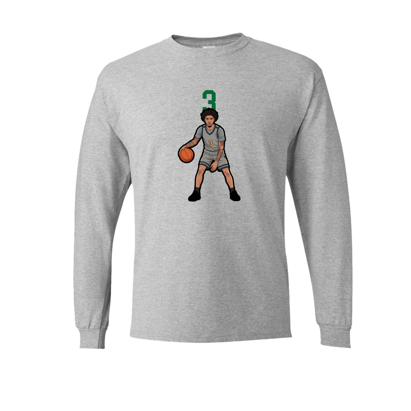 Long Sleeve Tee — Number Top in Grey
