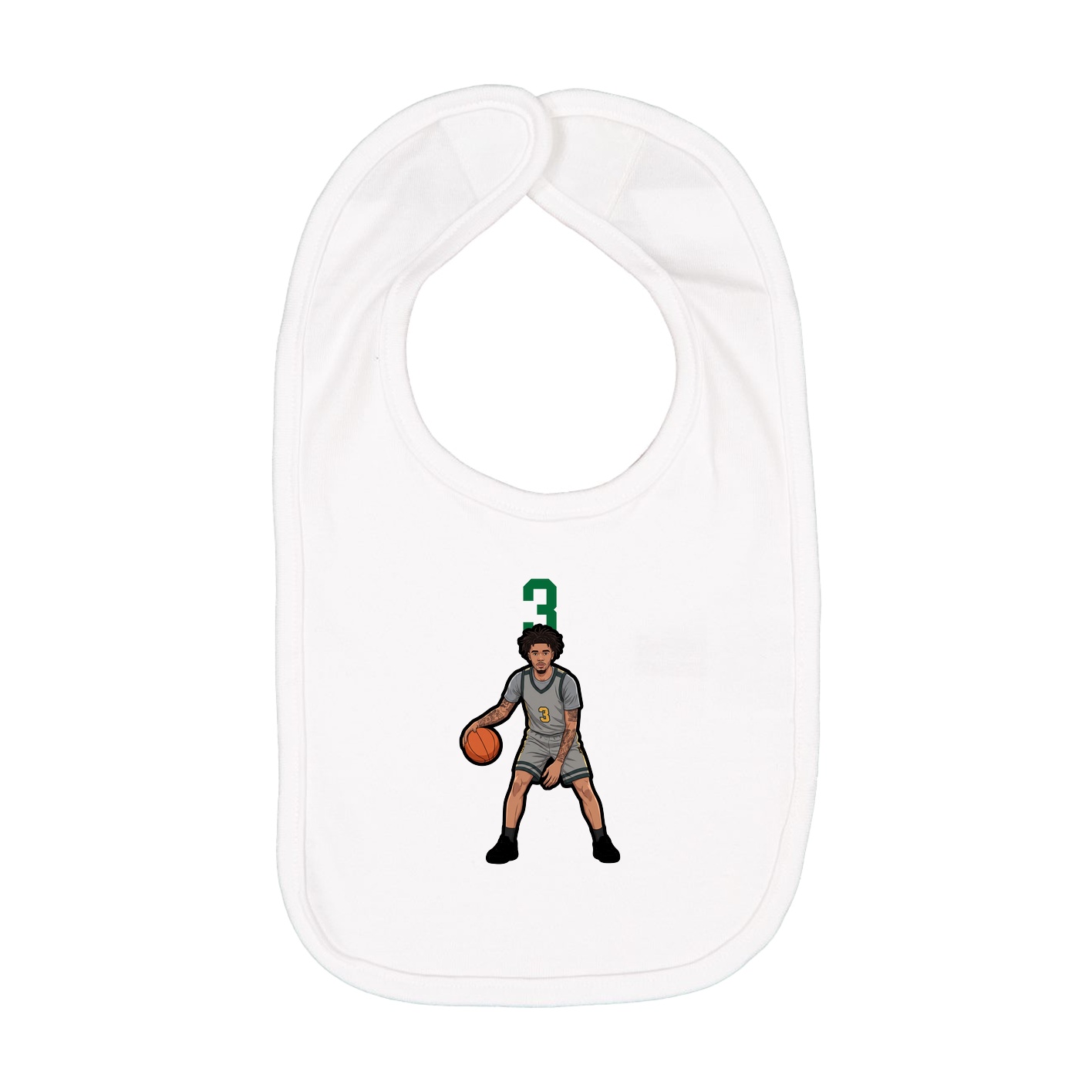 Infant Bib — Number Top in White