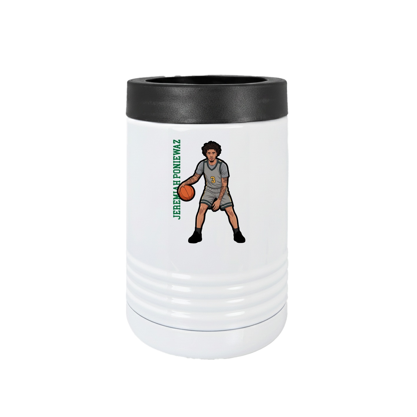 Beverage Holder — Name Vertical in White
