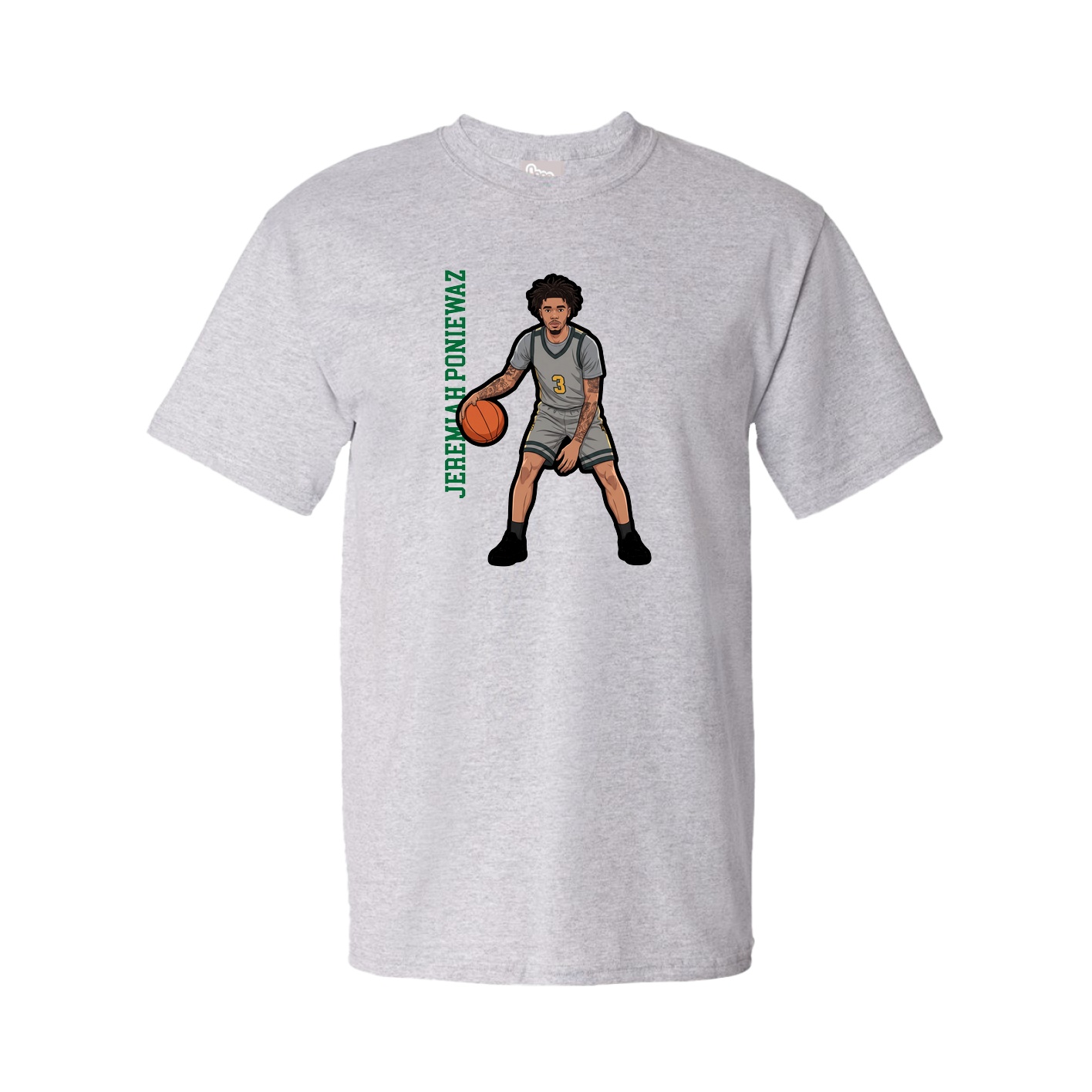 Youth Tee — Name Vertical in Grey