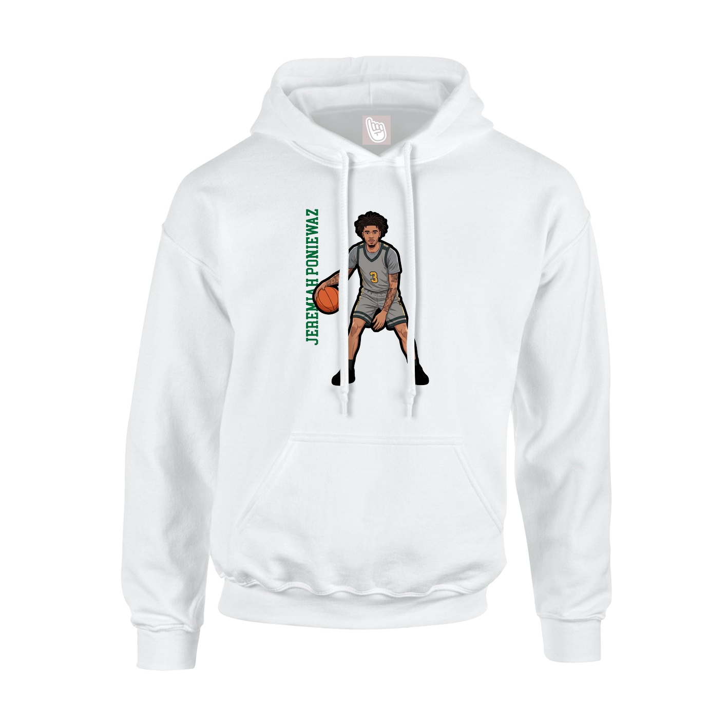 Youth Hoodie — Name Vertical in White