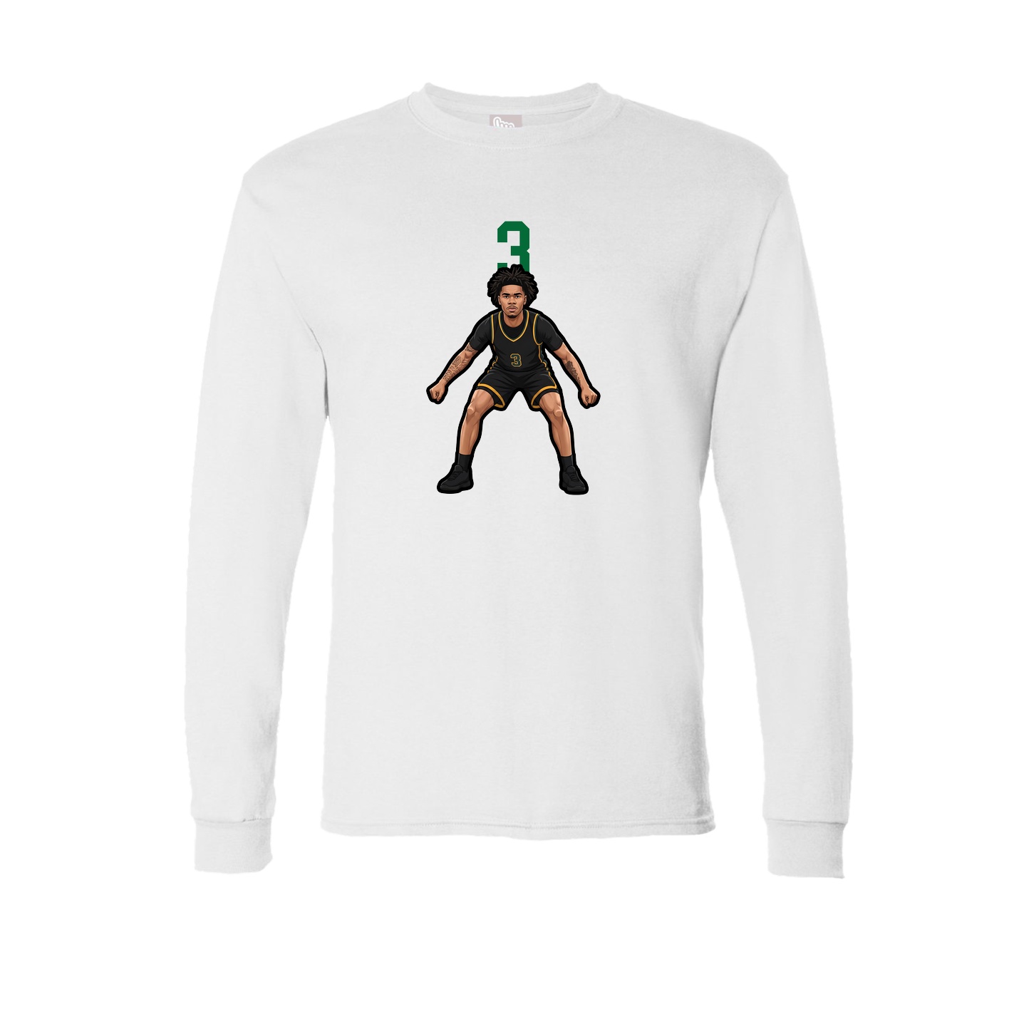 Long Sleeve Tee — Number Top in White