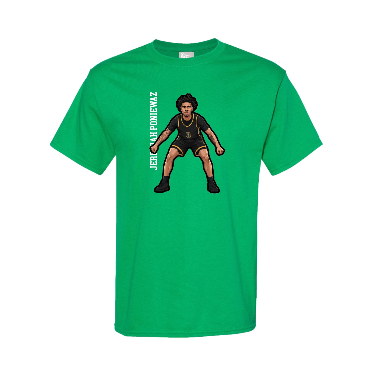 Youth Tee — Name Vertical in Green