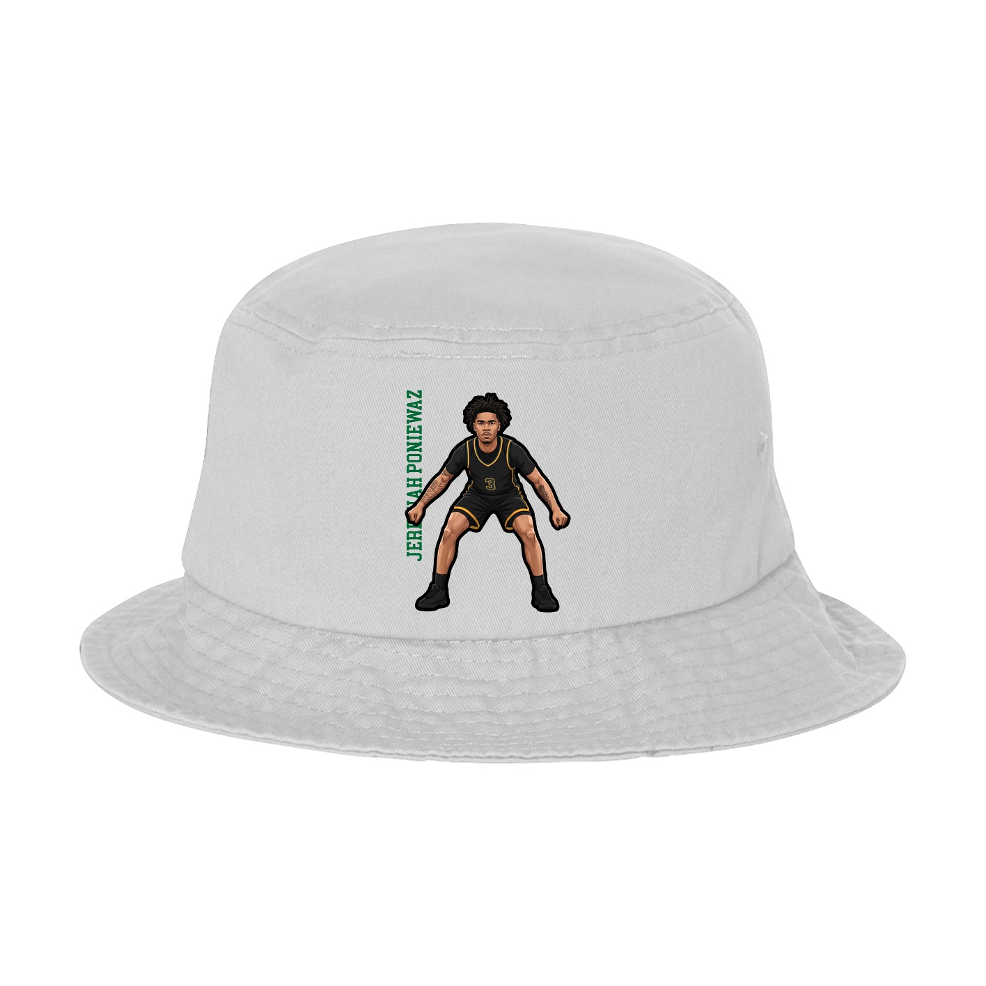 Bucket Cap — Name Vertical in White
