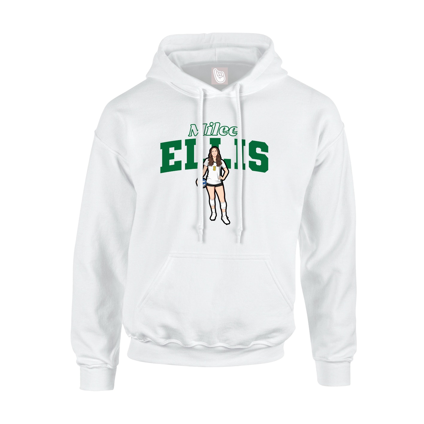 Hoodie — Name Arch in White