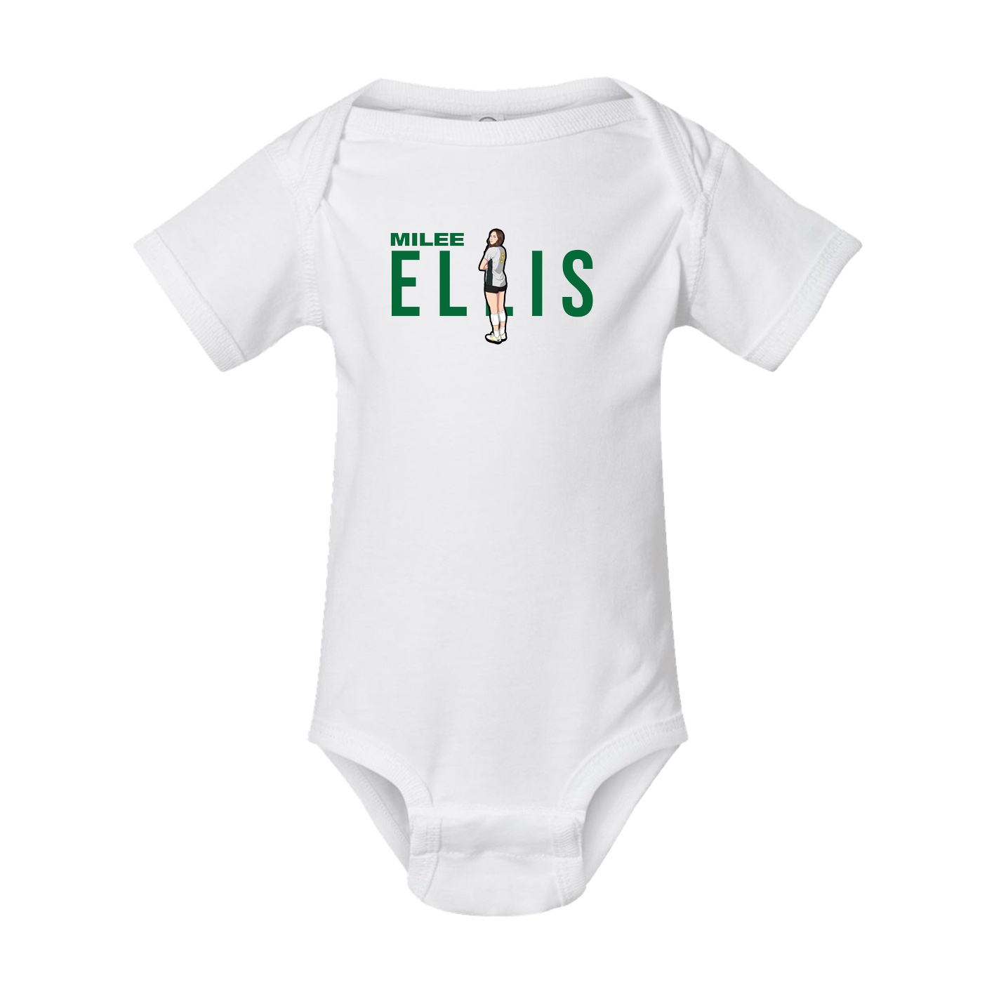 Baby Onesie — Player Name in White