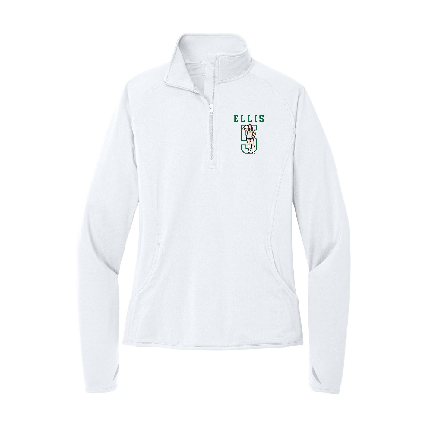 Women's Q-Zip Pullover — Shirsey in White