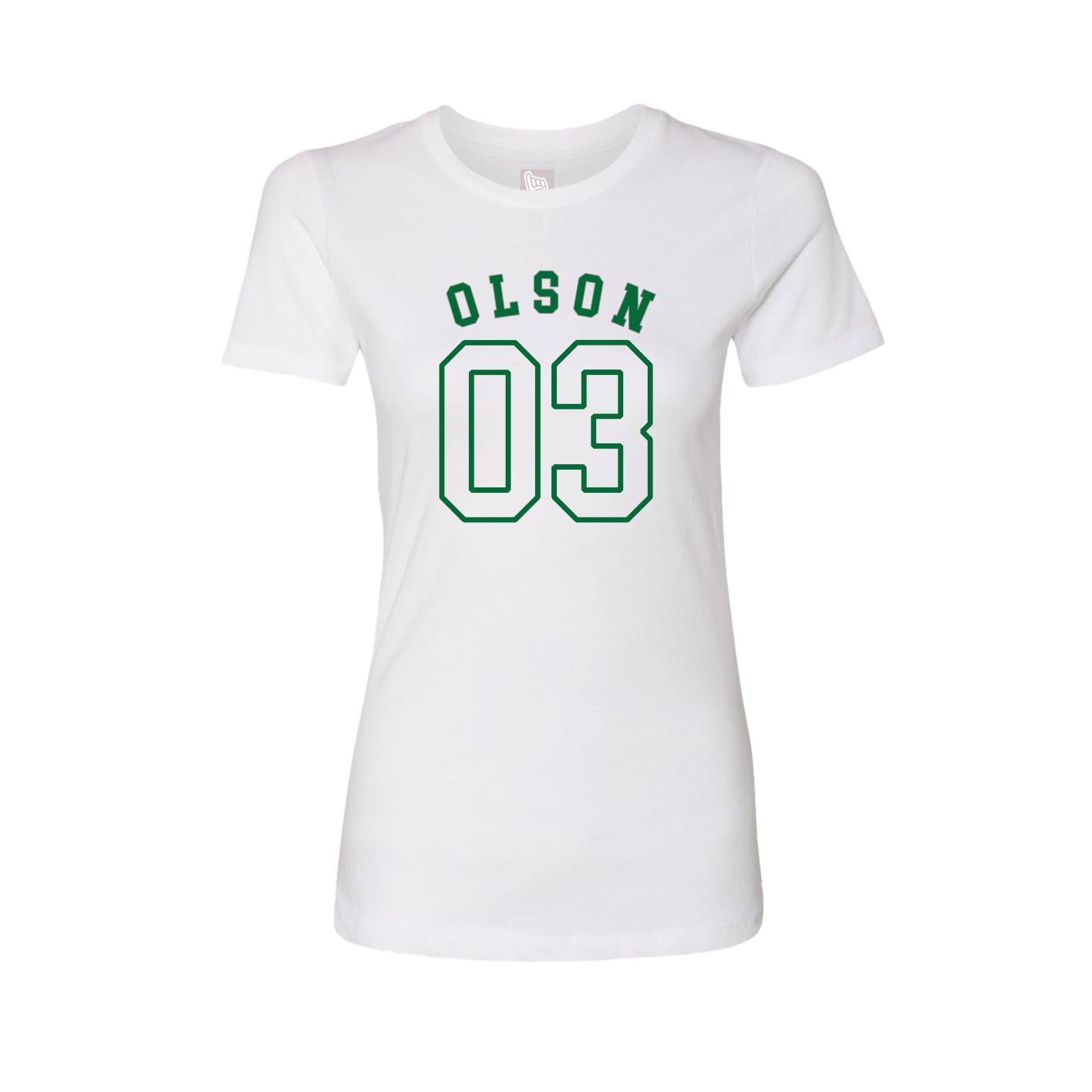 Fitted Women's Tee — Shirsey Arch in White