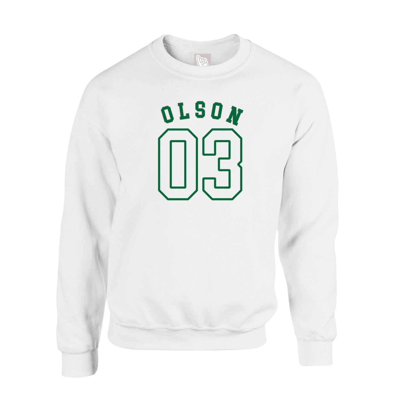 Fleece Crew — Shirsey Arch in White