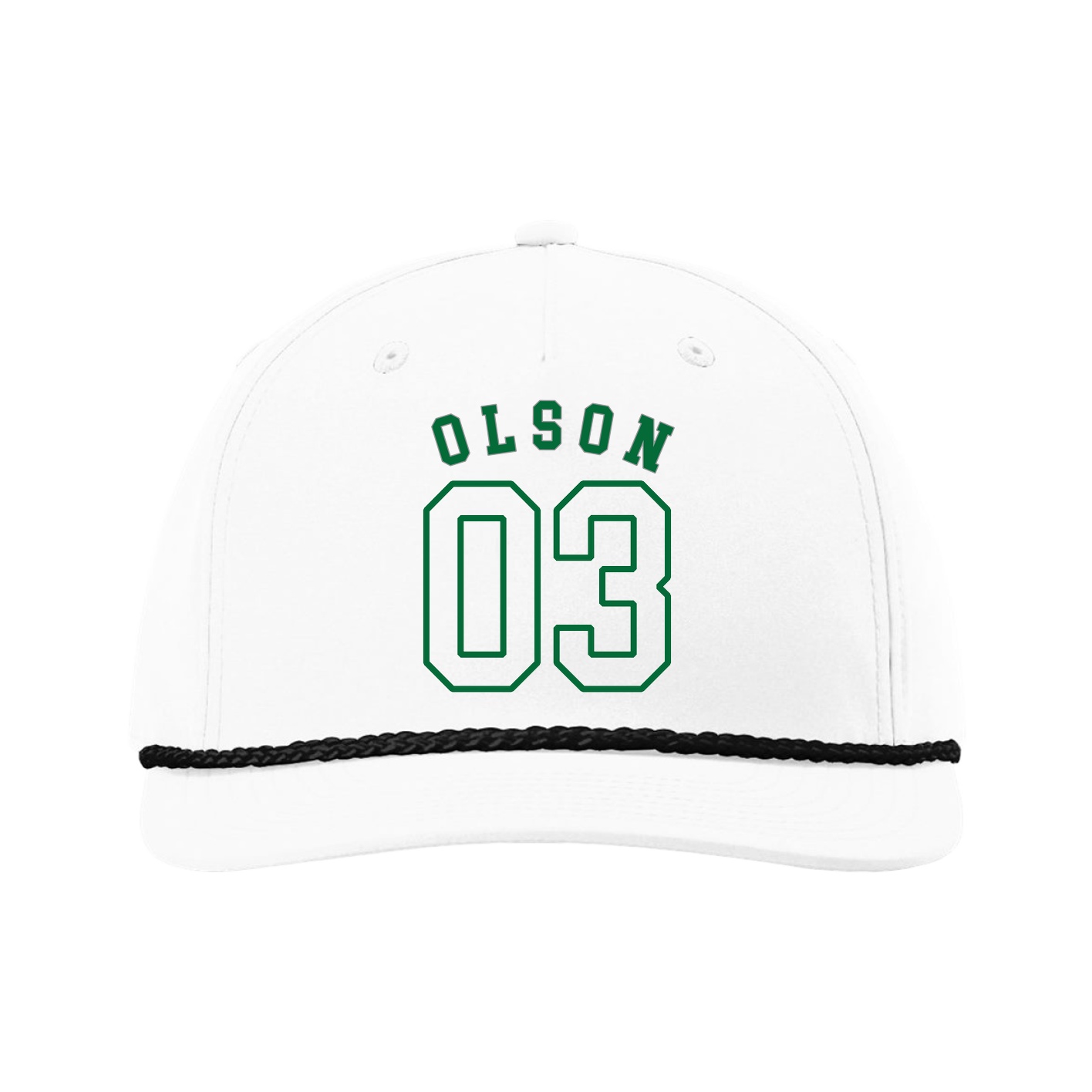Five-Panel Classic Rope Cap — Shirsey Arch in White