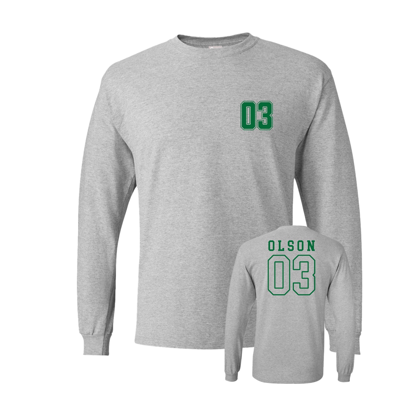 Long Sleeve Tee — Chest Back in Grey
