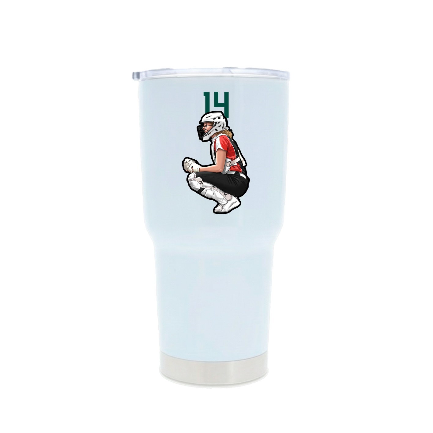 30oz Stainless Steel Tumbler — Number Top in White