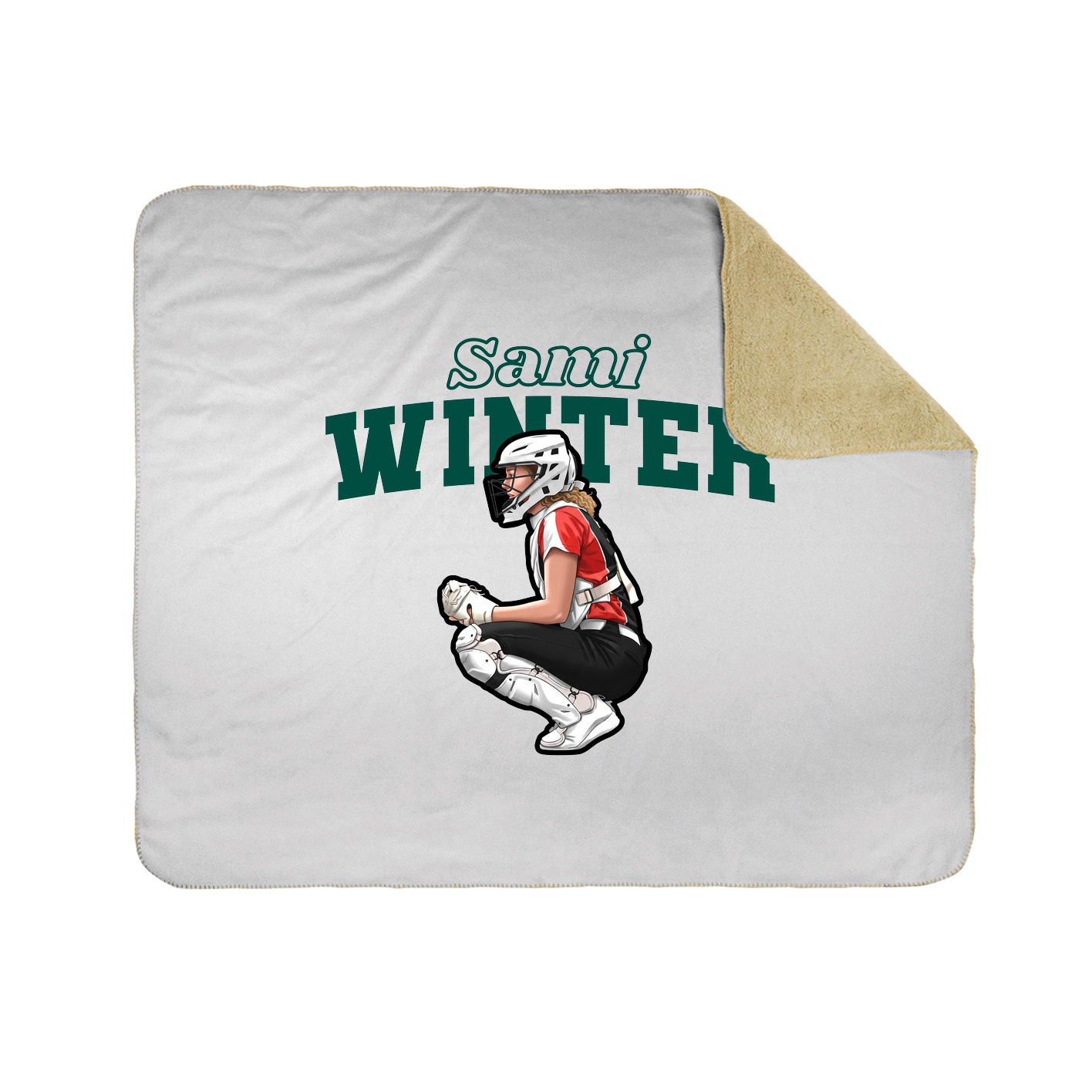 Throw Blanket — Name Arch in White