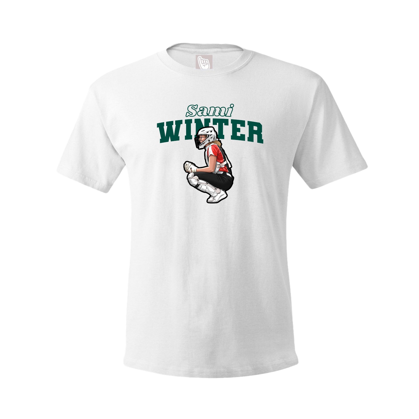 Youth Tee — Name Arch in White