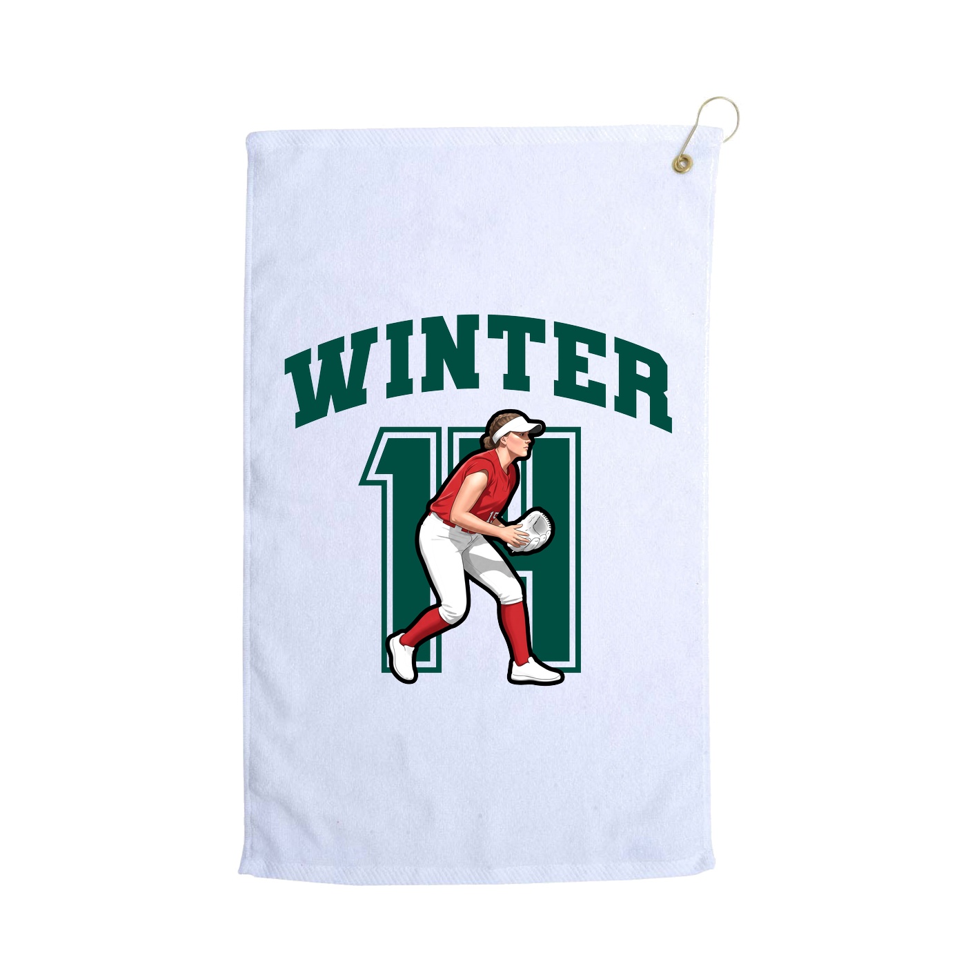 Golf Towel — Number in White