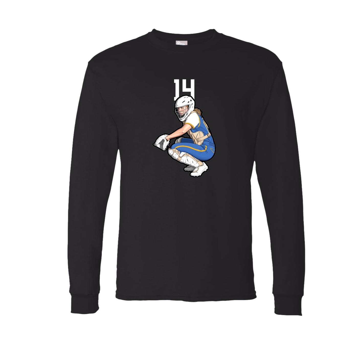 Long Sleeve Tee — Number Top in Black