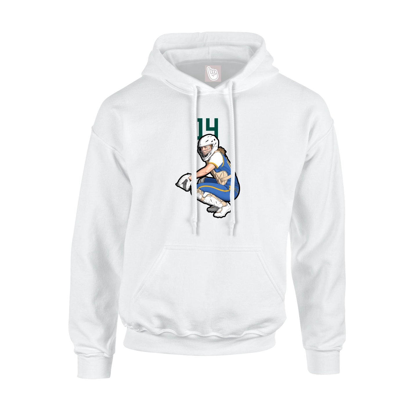 Youth Hoodie — Number Top in White