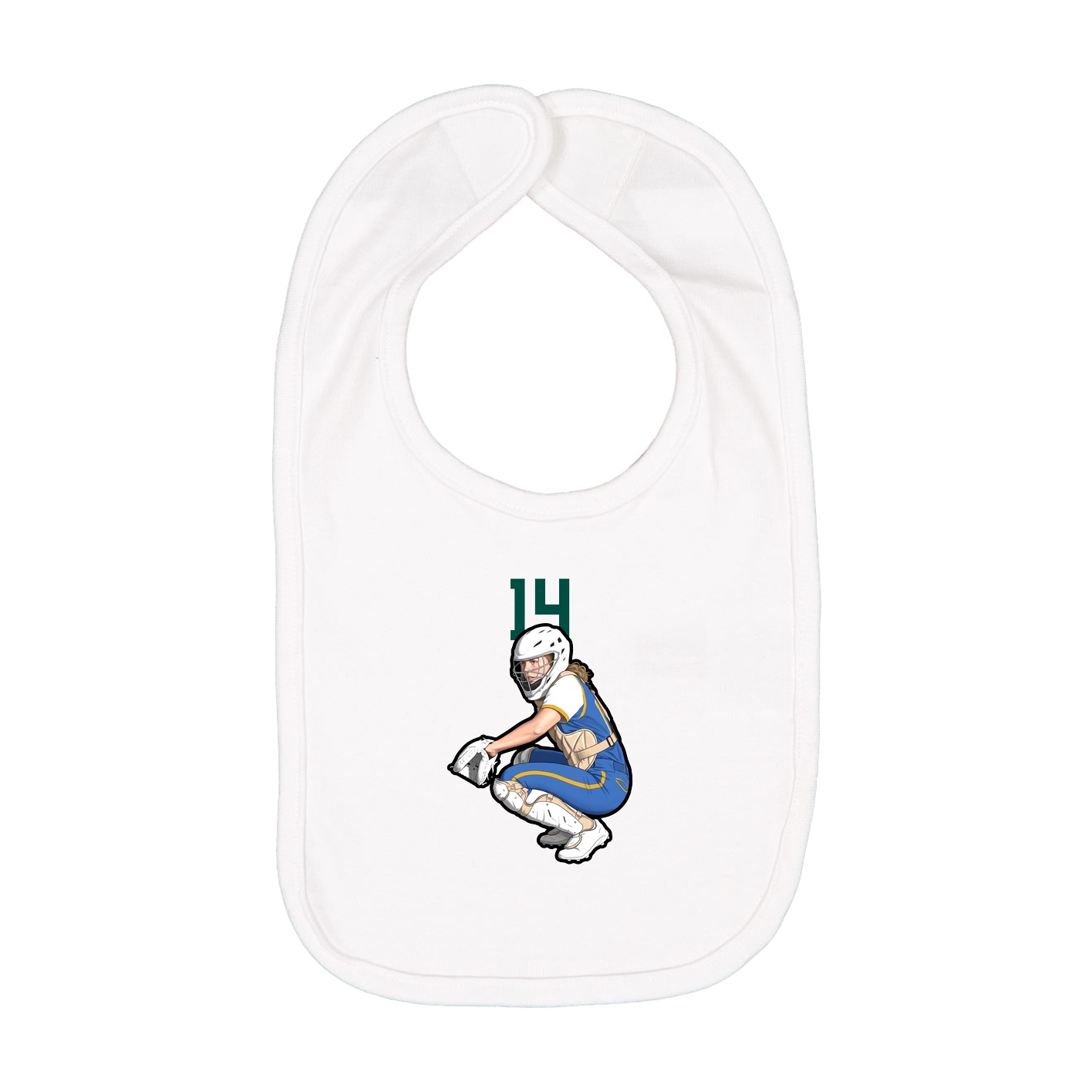 Infant Bib — Number Top in White