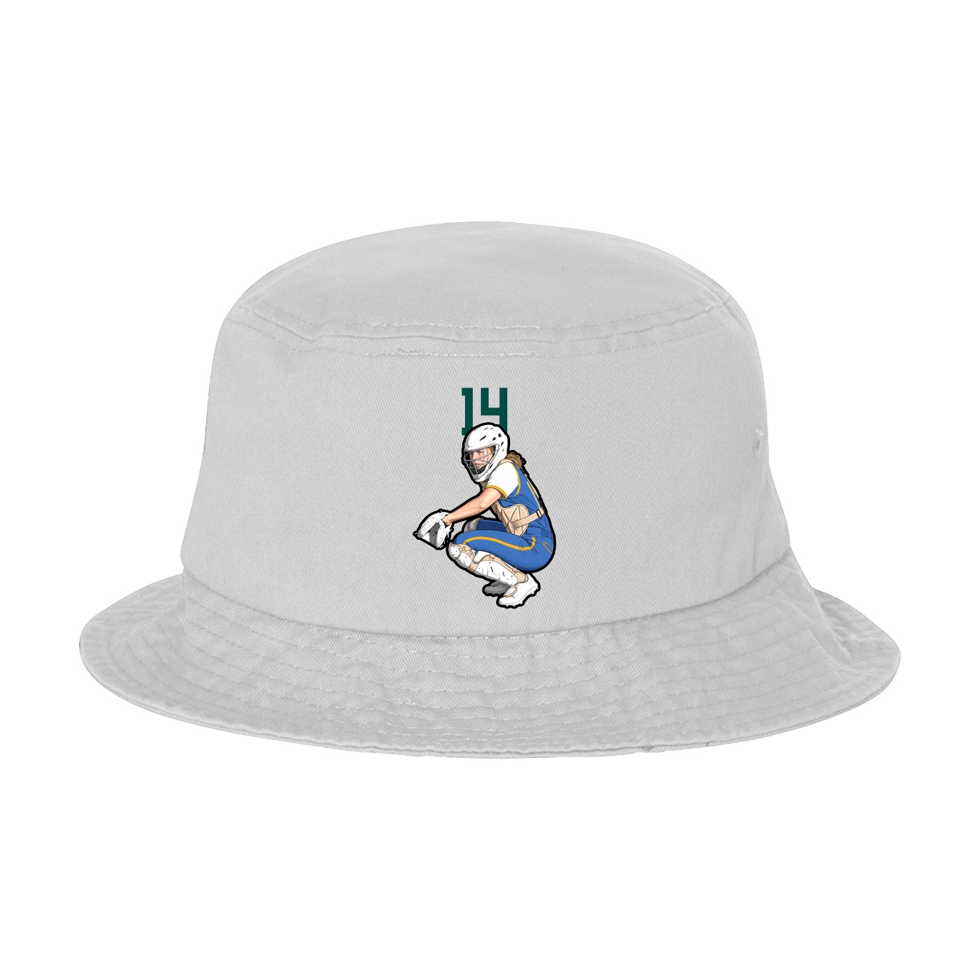 Bucket Cap — Number Top in White