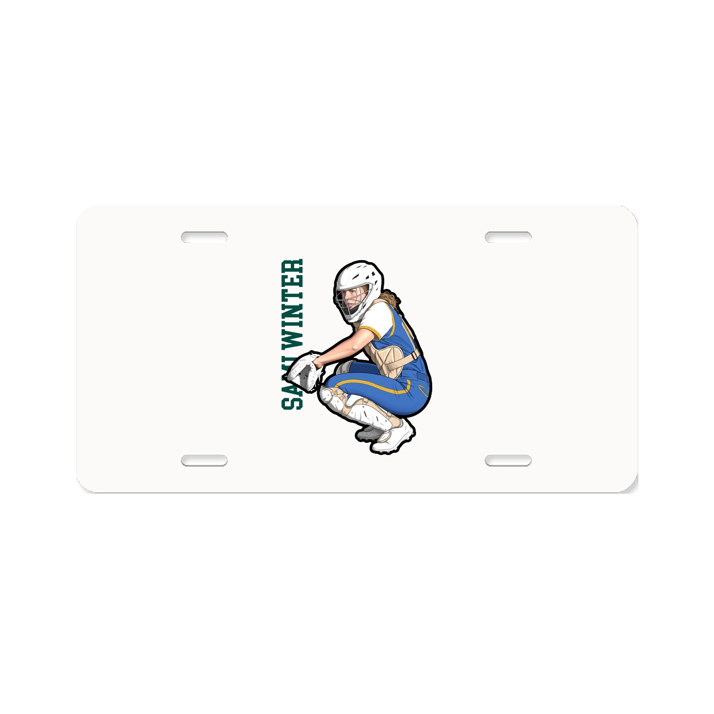License Plate — Name Vertical in Classic