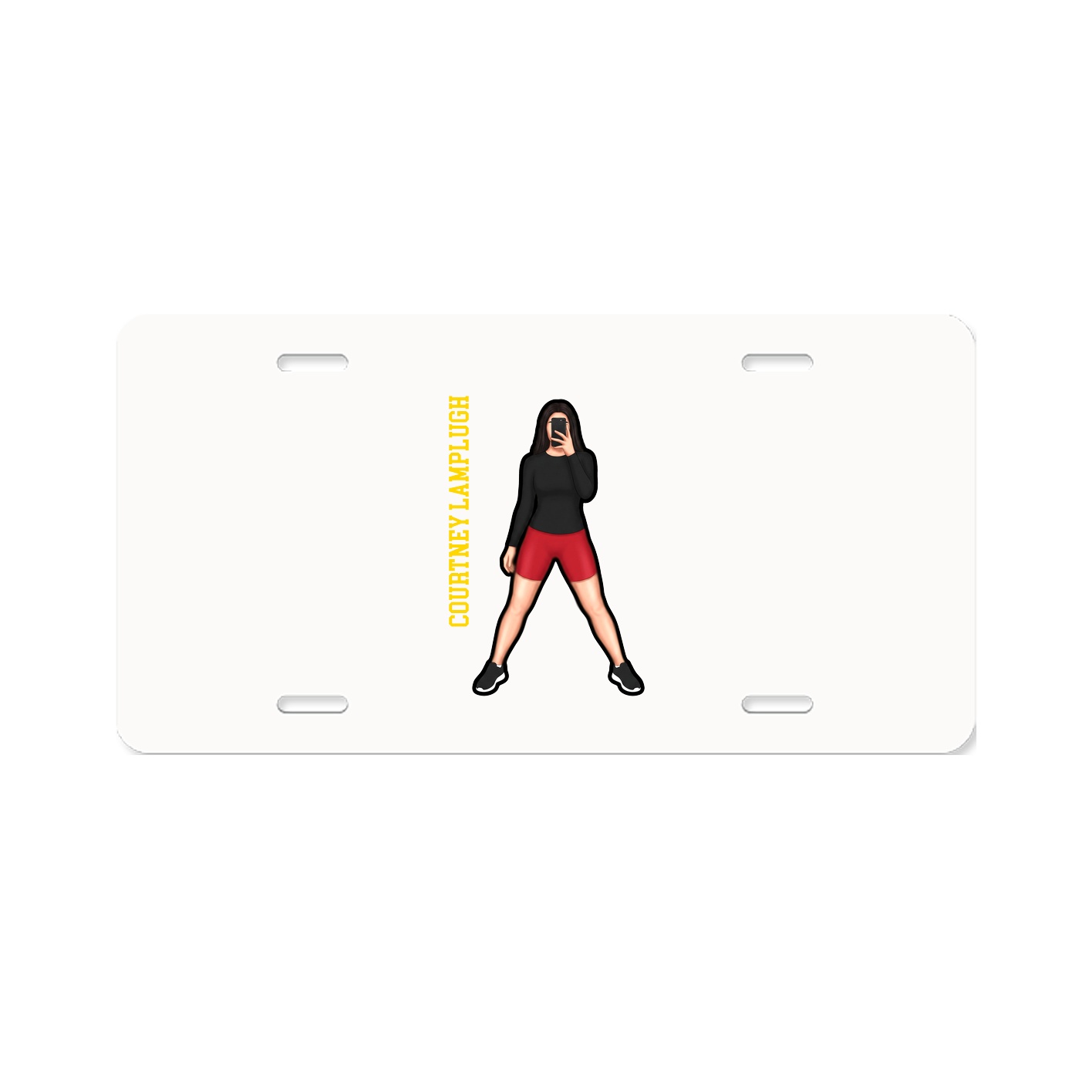 License Plate — Name Vertical in Classic