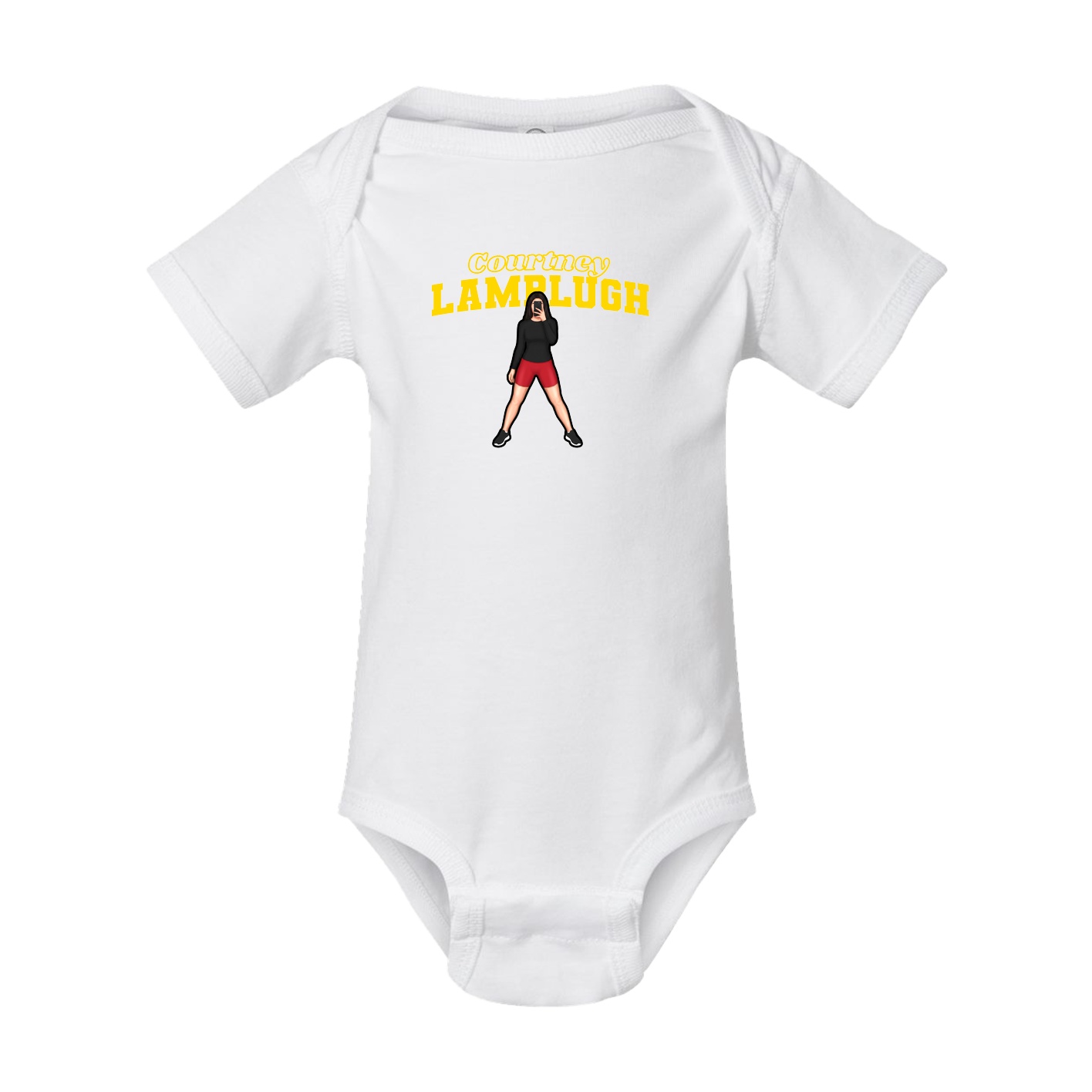 Baby Onesie — Name Arch in White