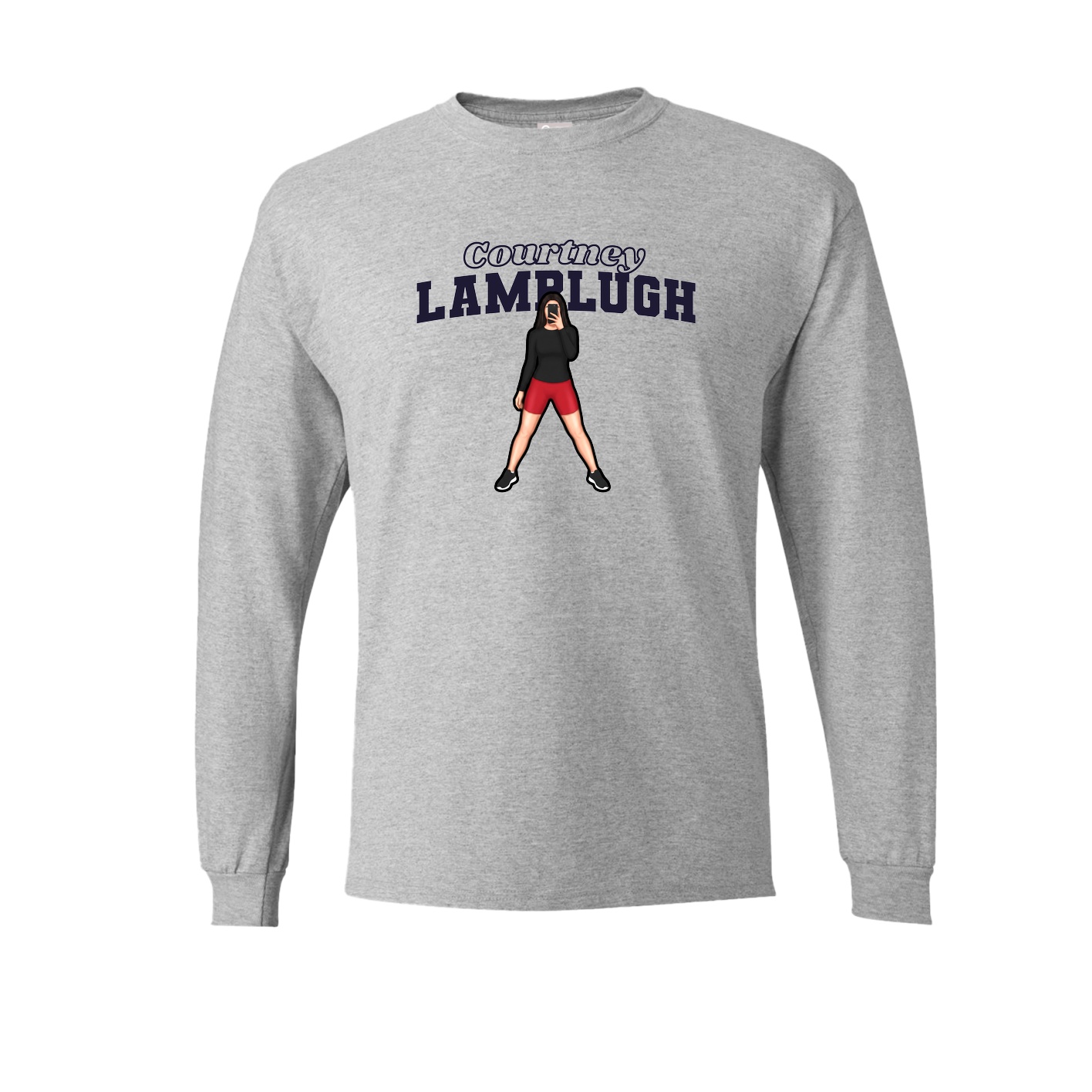 Long Sleeve Tee — Name Arch in Grey