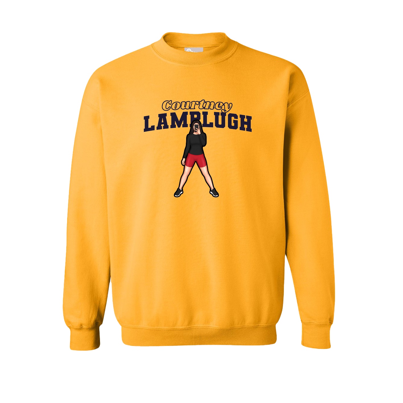 Fleece Crew — Name Arch in Gold