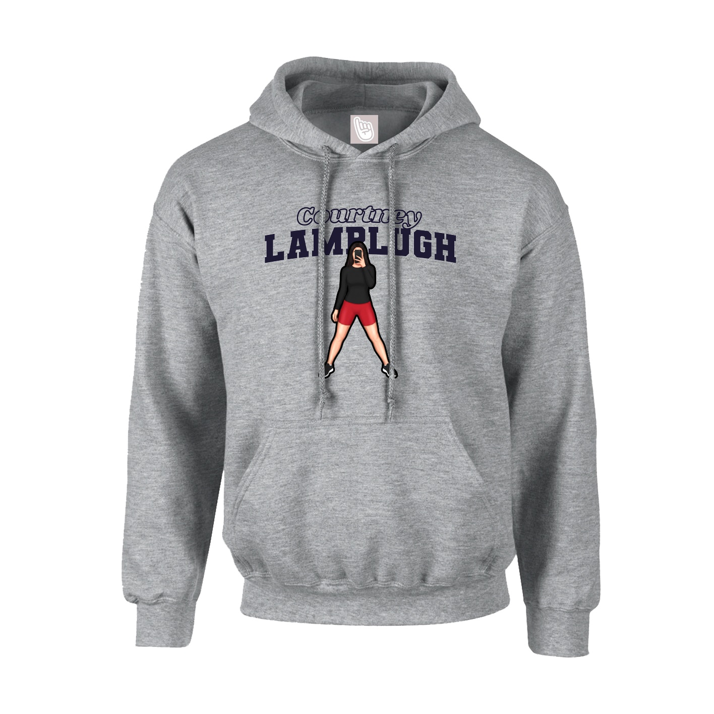 Youth Hoodie — Name Arch in Grey