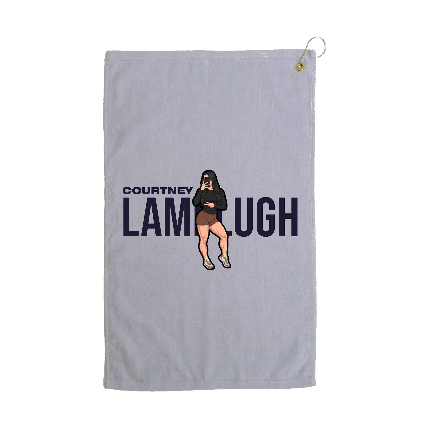 Golf Towel — Player Name in Grey