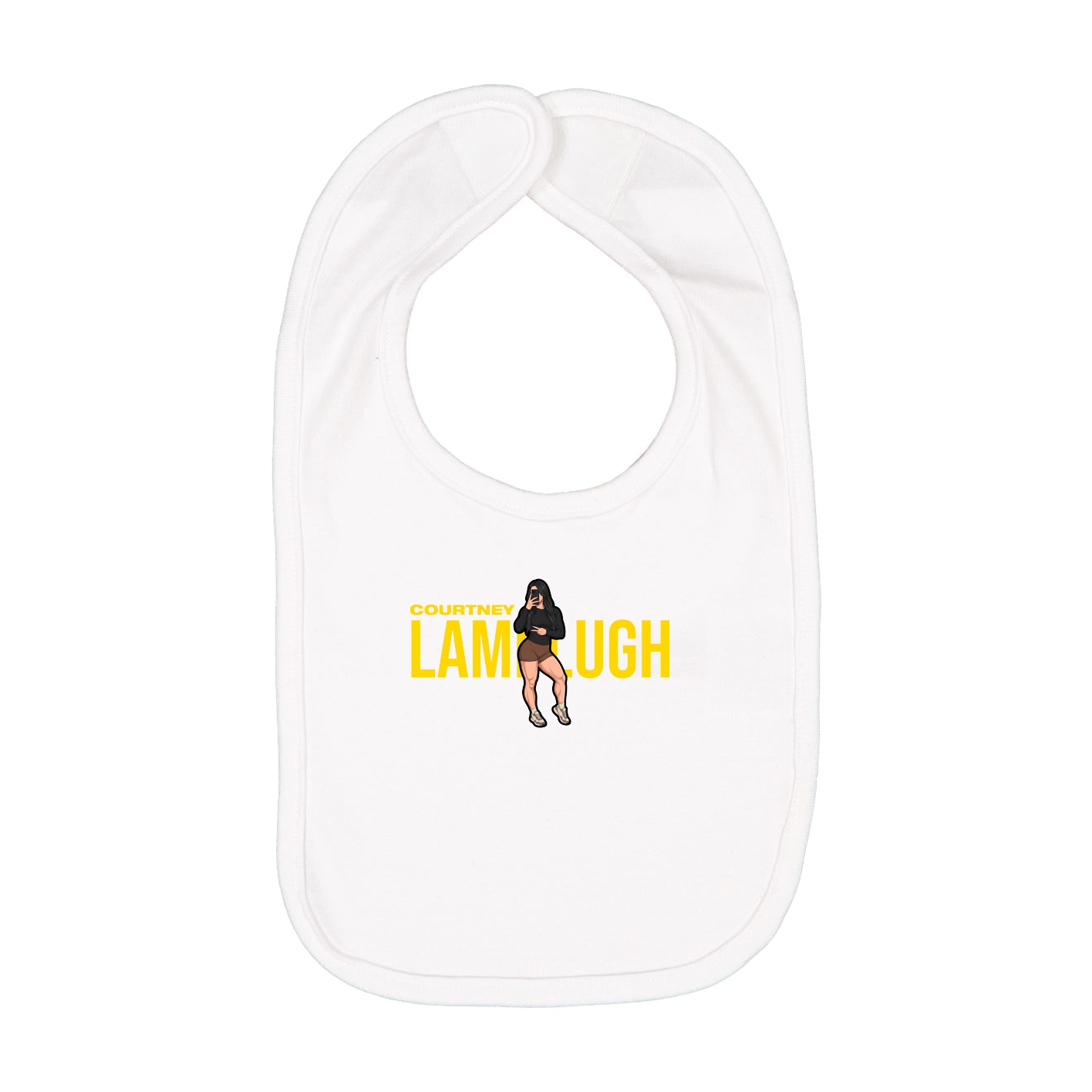 Infant Bib — Player Name in White