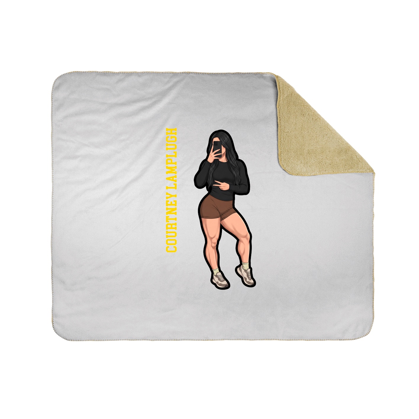 Throw Blanket — Name Vertical in White