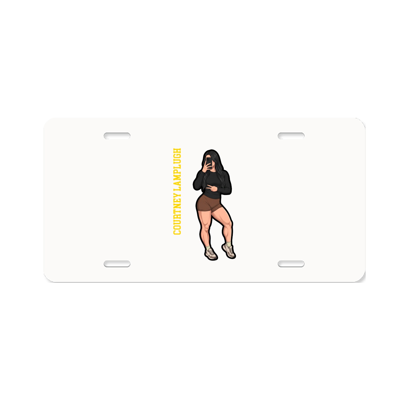 License Plate — Name Vertical in Classic