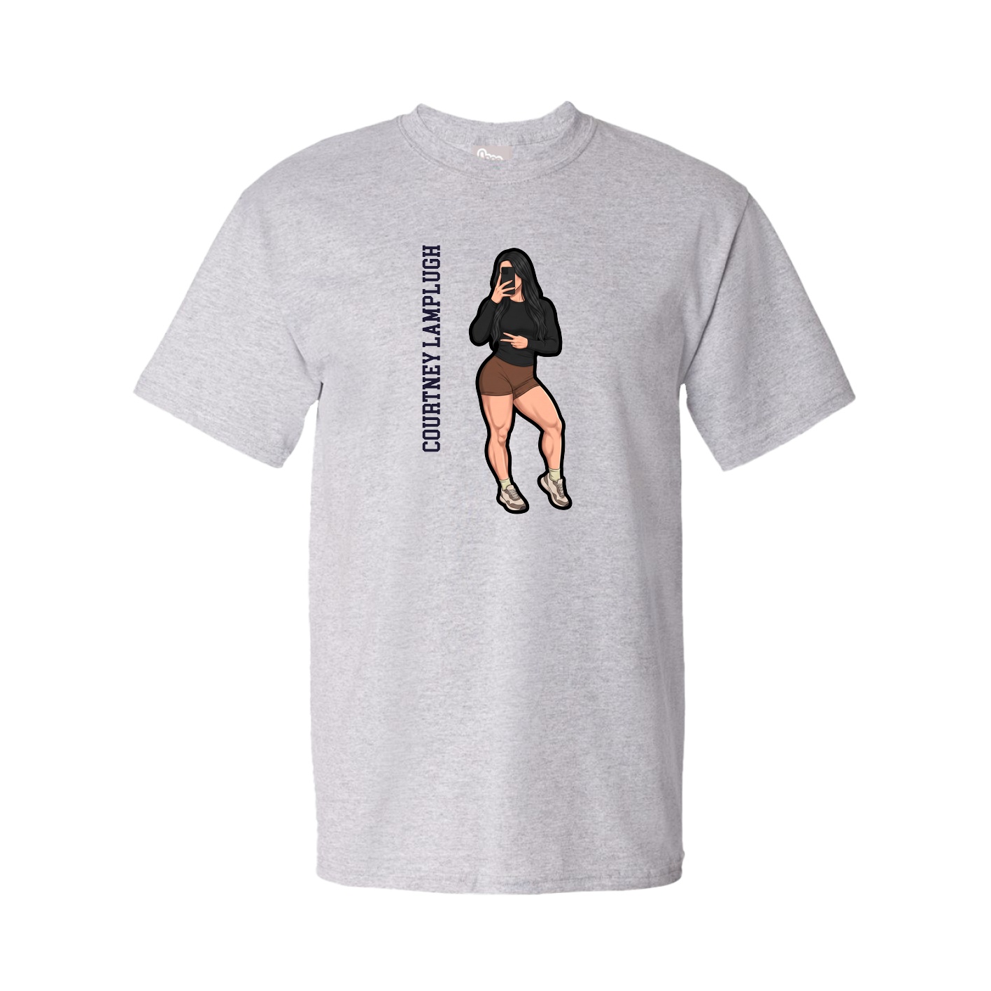 Tee — Name Vertical in Grey
