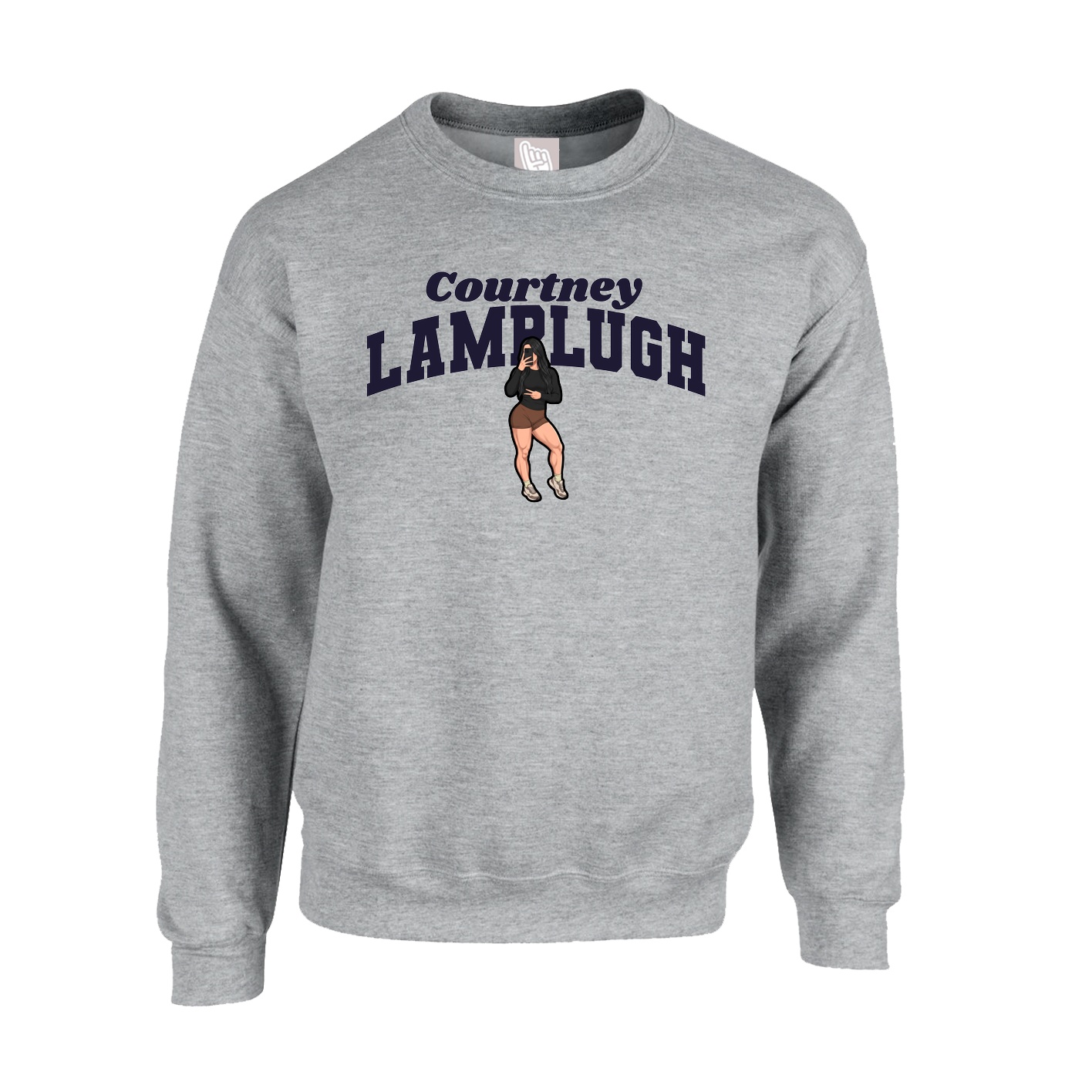 Fleece Crew — Signature Arch in Grey