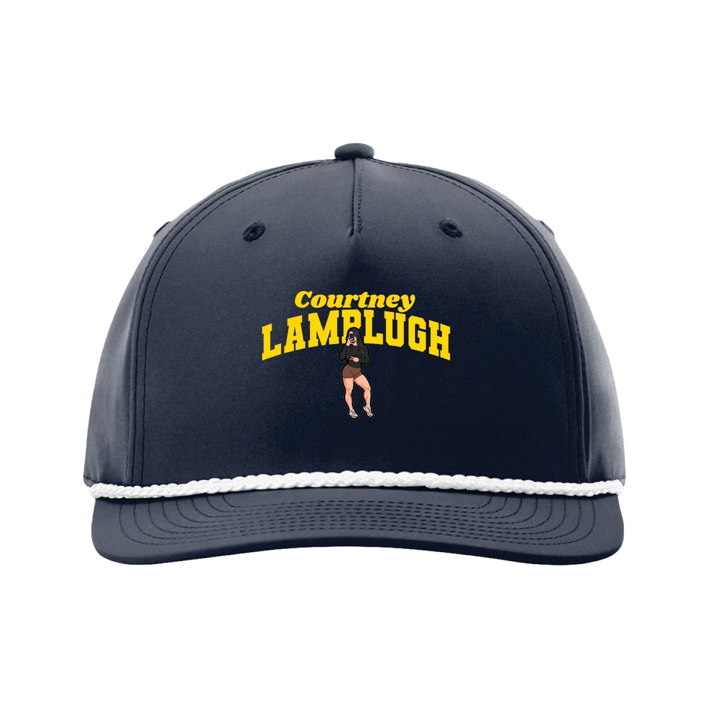 Five-Panel Classic Rope Cap — Signature Arch in Navy
