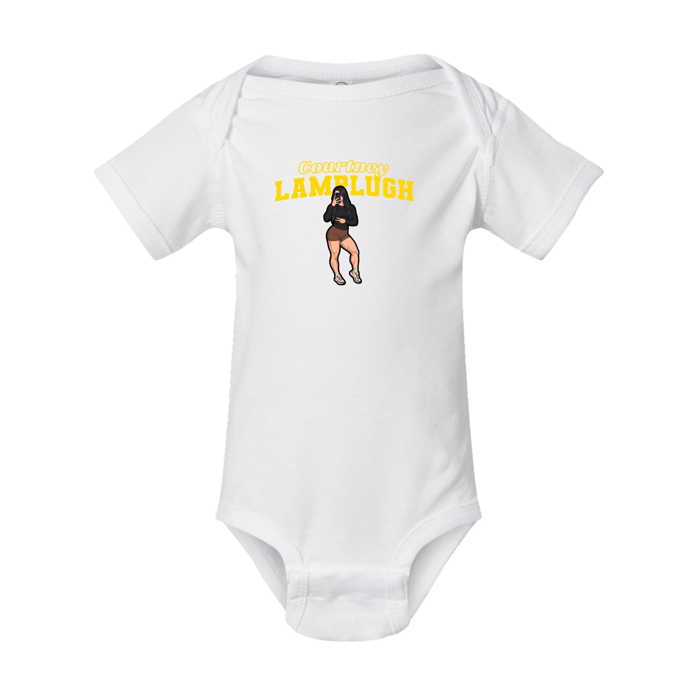 Baby Onesie — Name Arch in White