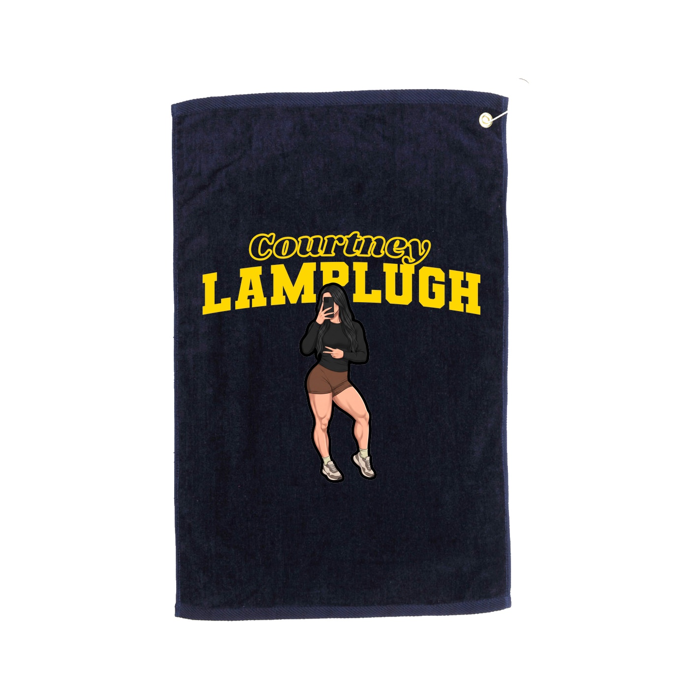 Golf Towel — Name Arch in Navy
