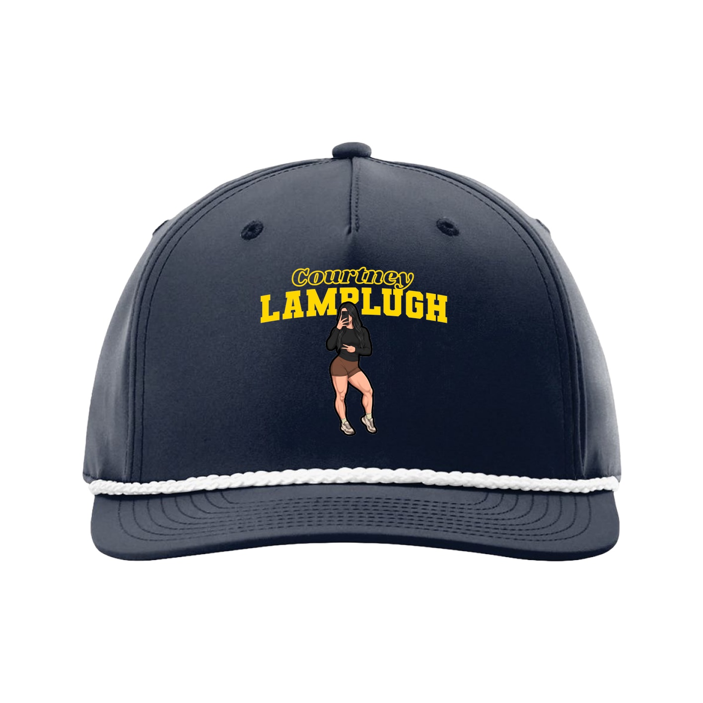 Five-Panel Classic Rope Cap — Name Arch in Navy