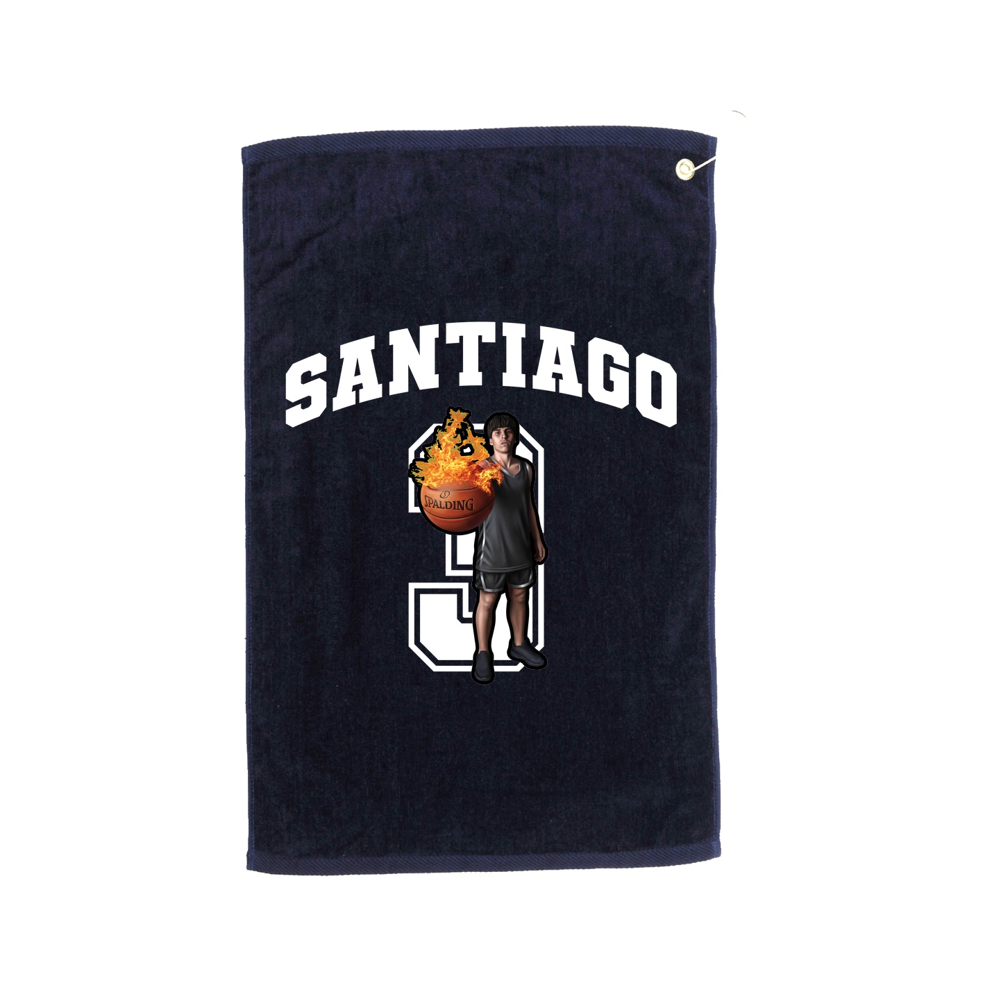 Golf Towel — Number in Navy