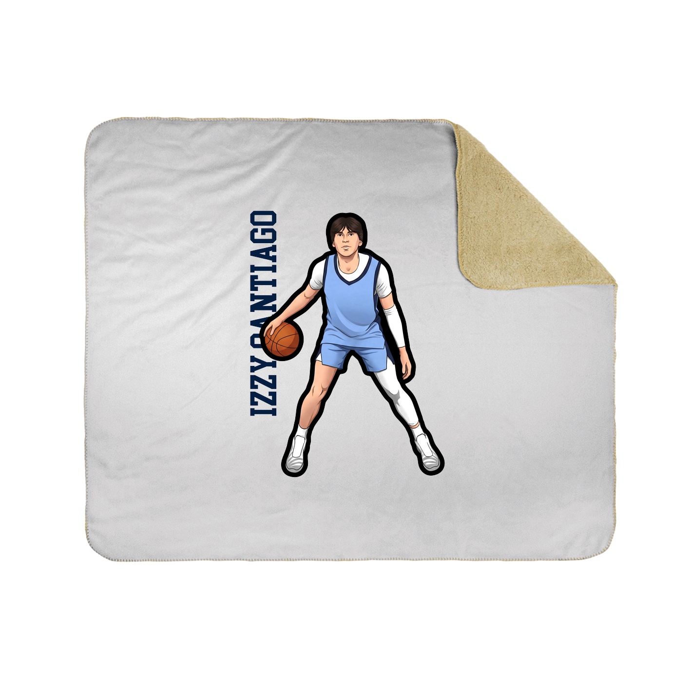 Throw Blanket — Name Vertical in White
