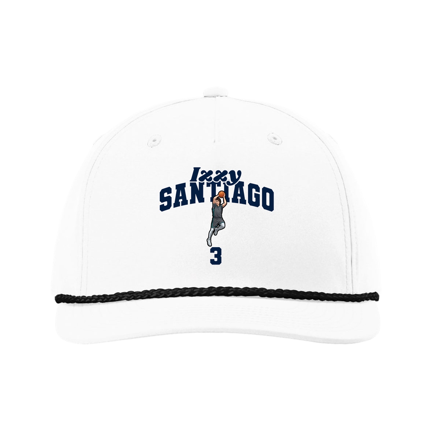 Five-Panel Classic Rope Cap — Signature Arch in White